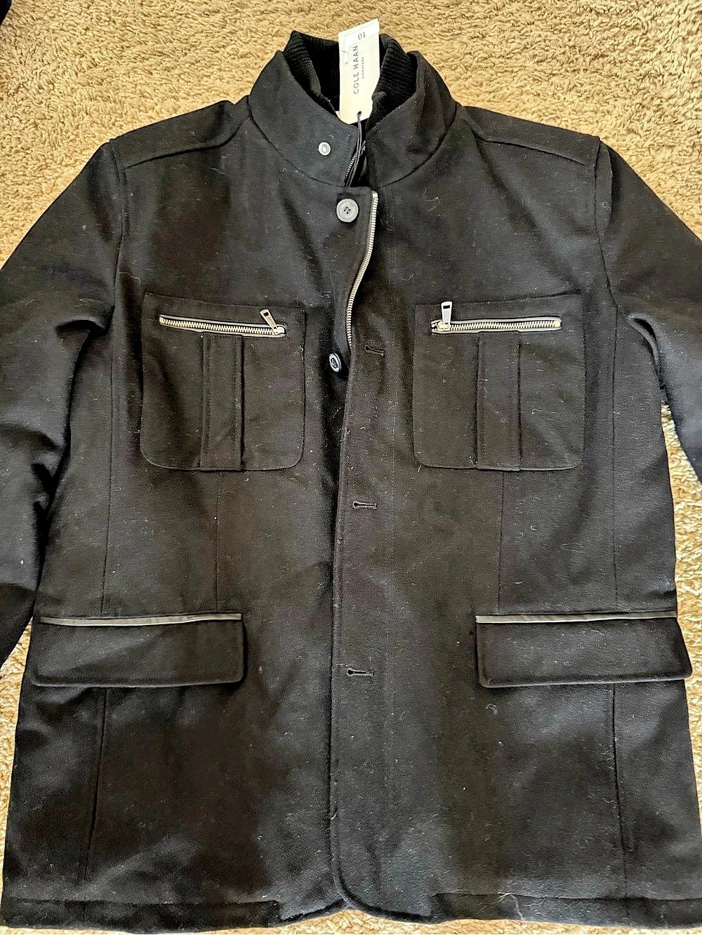 Cole Haan Signature Wool Blend Field Jacket Black XL Retails for $328